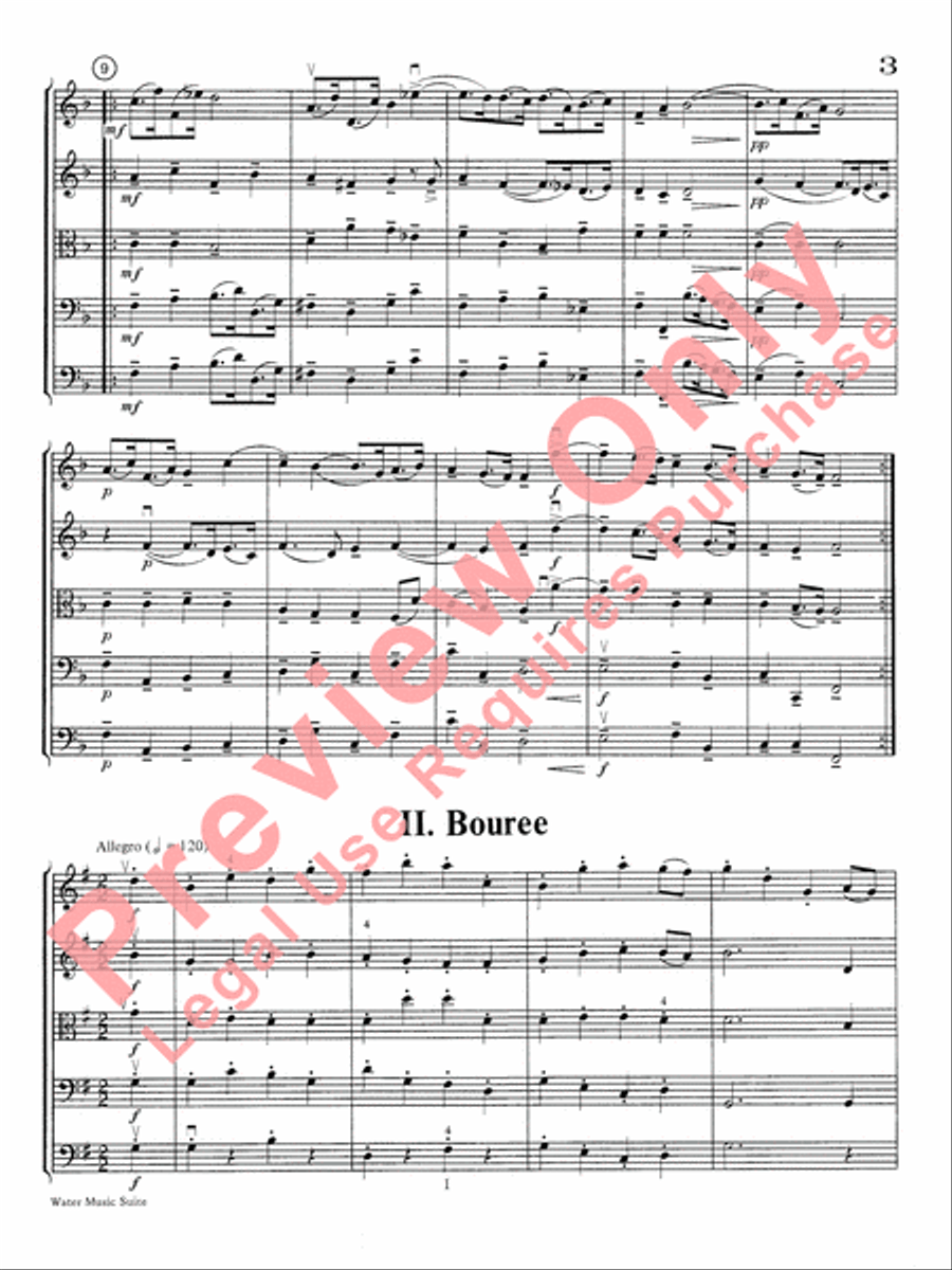 Water Music Suite String Orchestra scores gallery preview page 4
