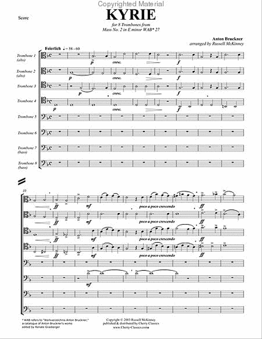 Kyrie from Mass No. 2 in E minor Trombone scores gallery preview page 2
