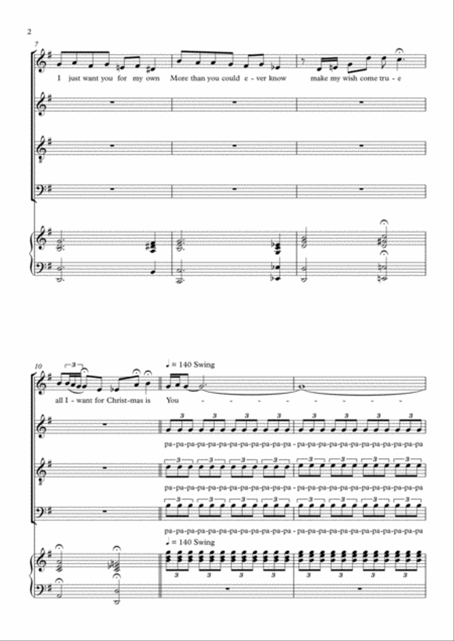 All I Want For Christmas Is You 4-Part scores gallery preview page 2