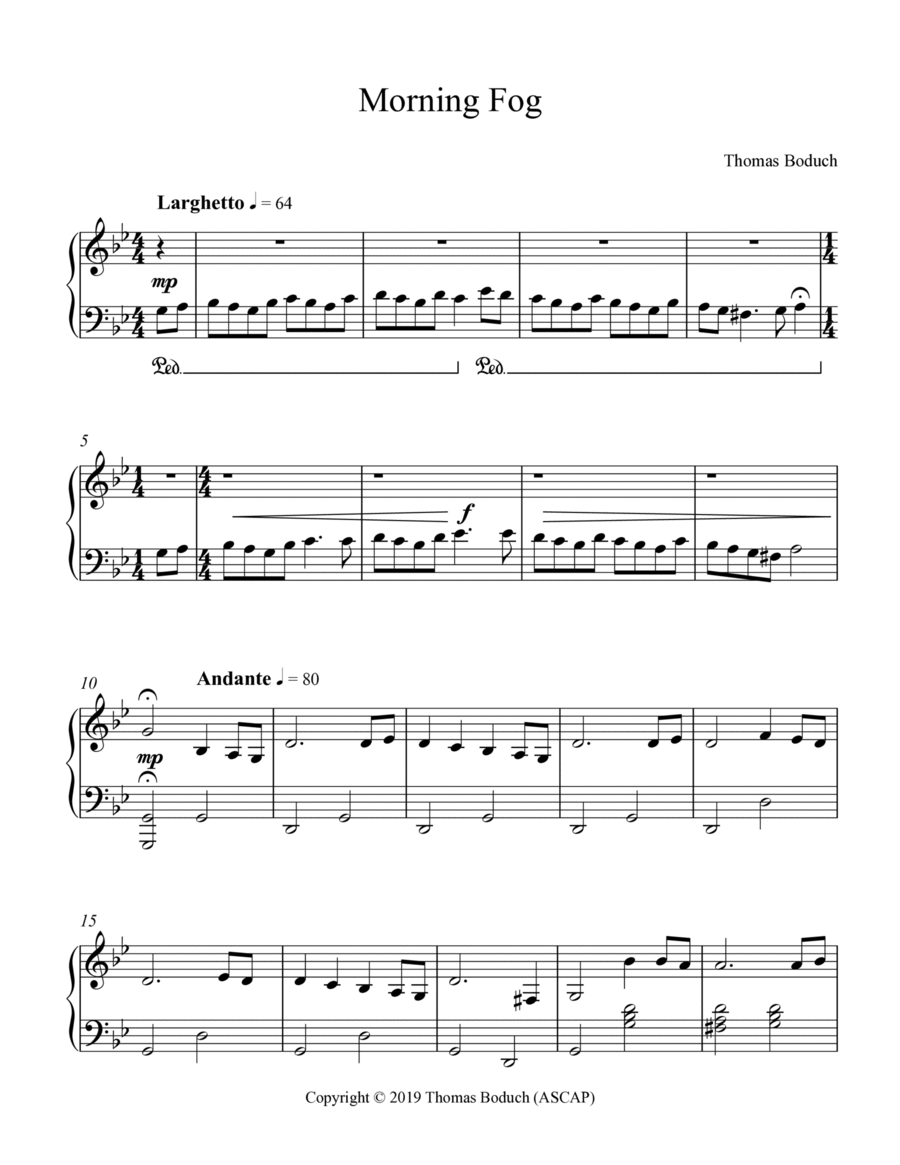 Morning Fog Piano Solo scores gallery preview page 1