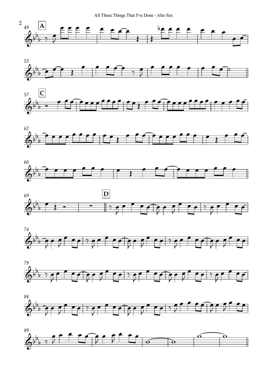 All These Things That I've Done Alto Saxophone scores gallery preview page 2