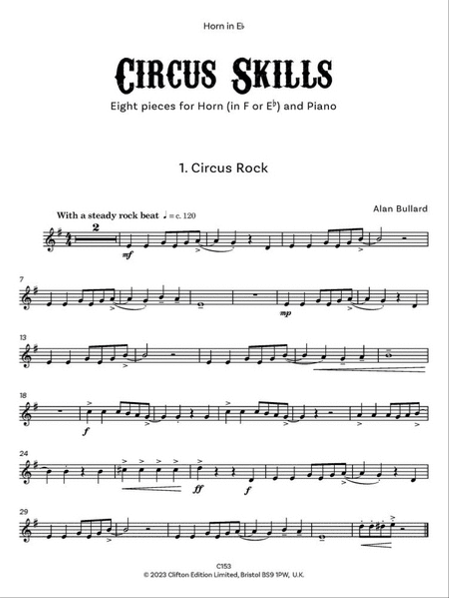 Circus Skills for Horn (F or Eflat) Piano Accompaniment scores gallery preview page 2