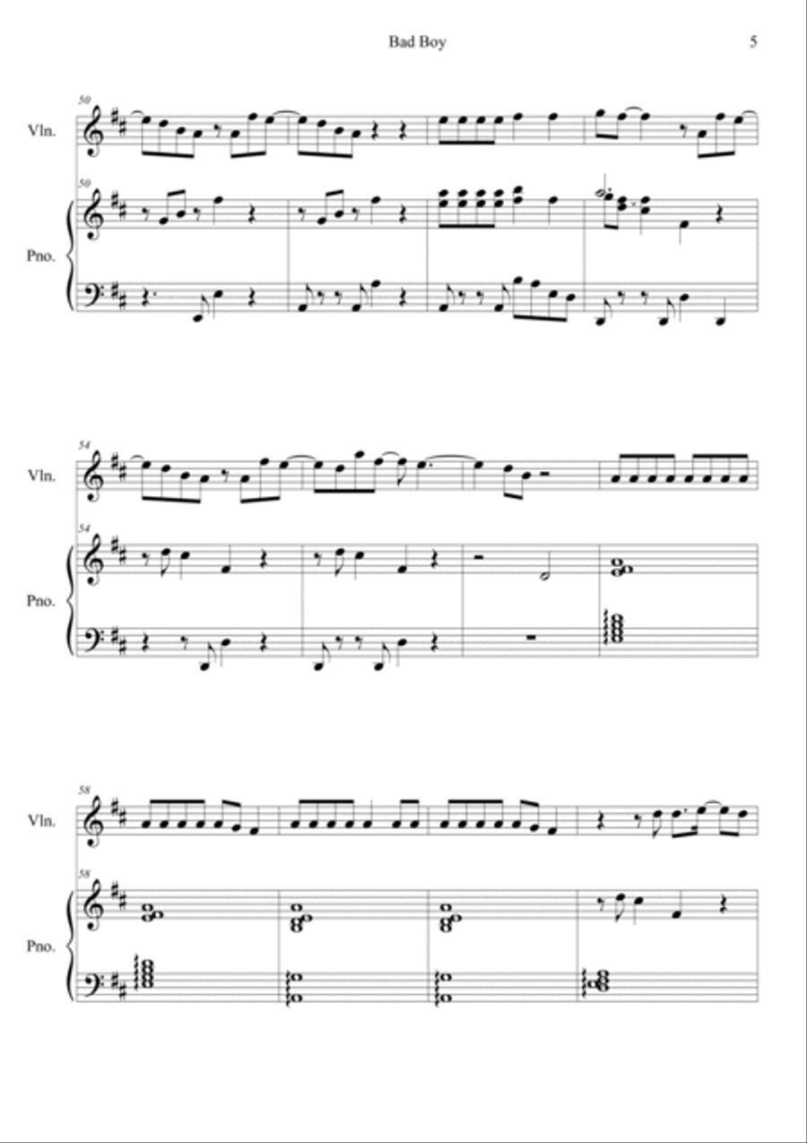 Bad Boy Violin Solo scores gallery preview page 5