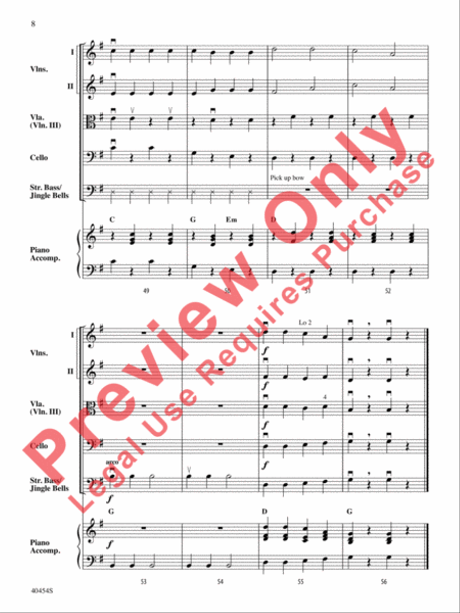 Jingle Basses String Orchestra scores gallery preview page 9