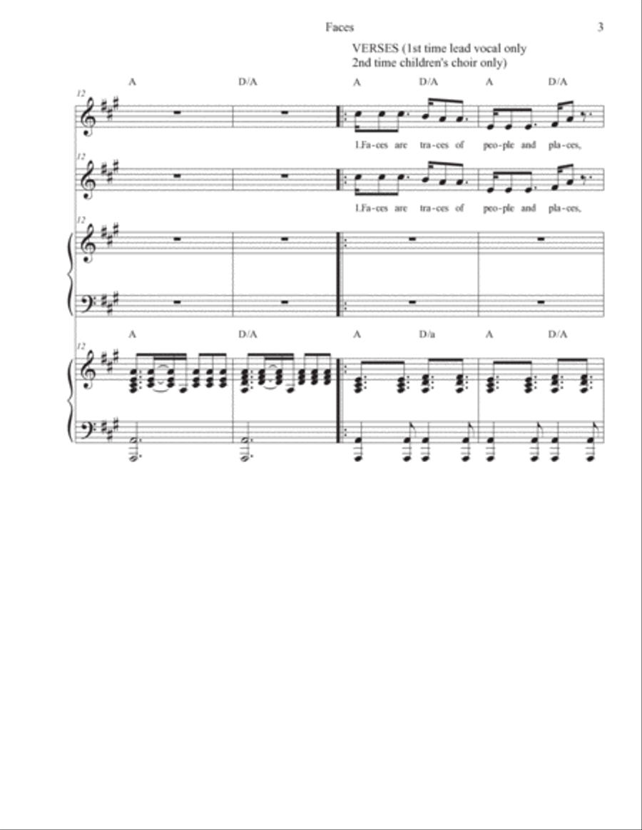 Faces Piano, Vocal, Guitar scores gallery preview page 3