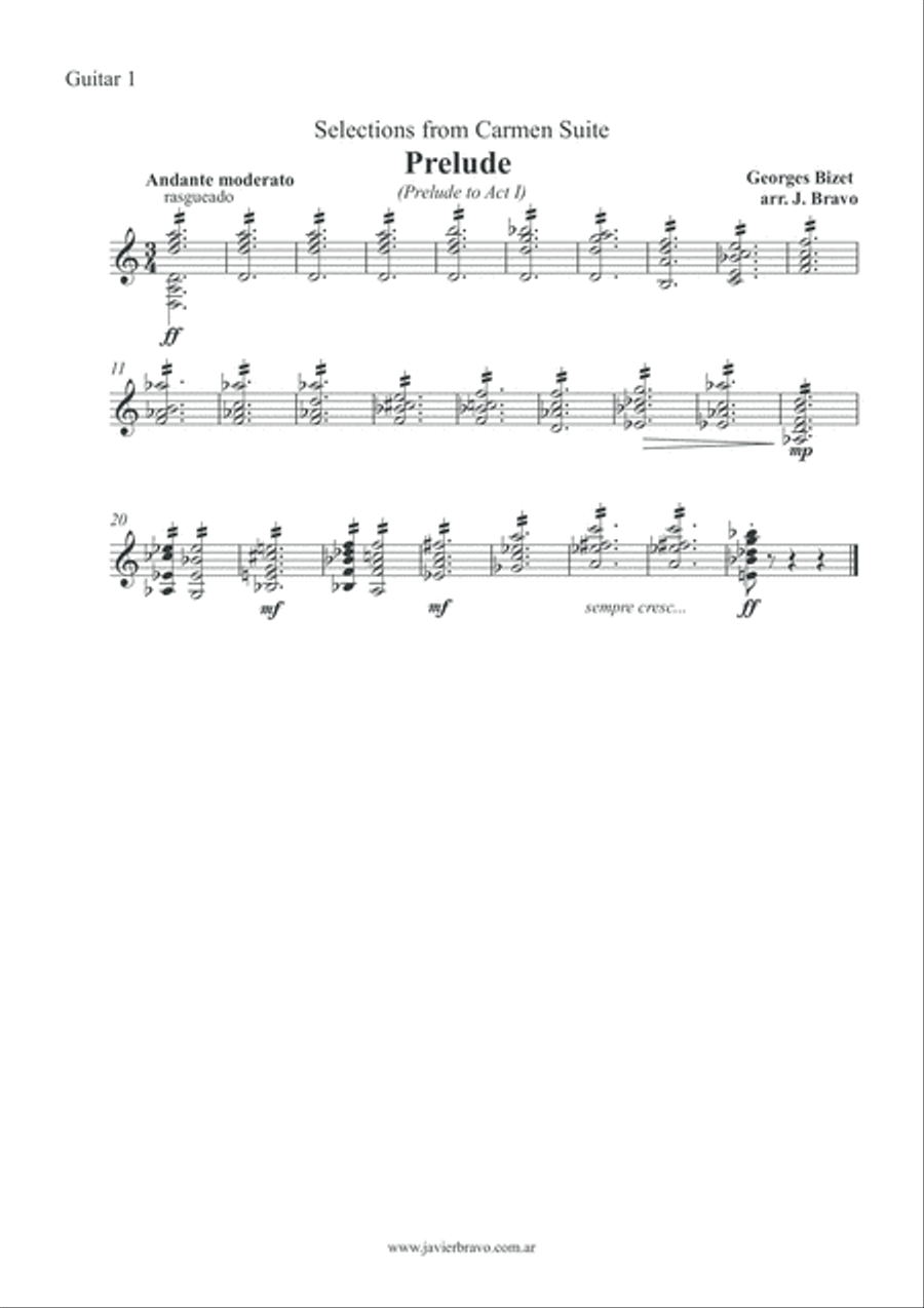 Bizet - Selections from Carmen Suite - Guitar duo