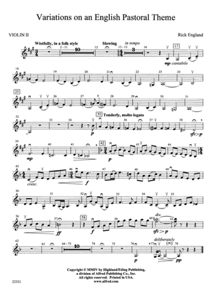 Variations on an English Pastoral Theme: 2nd Violin