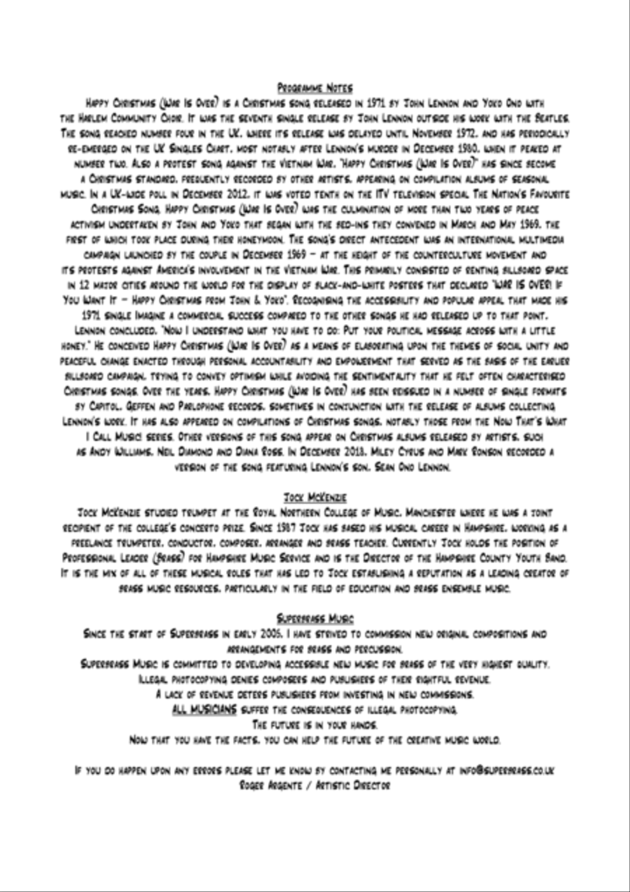 Happy Xmas (war Is Over) Horn scores gallery preview page 2