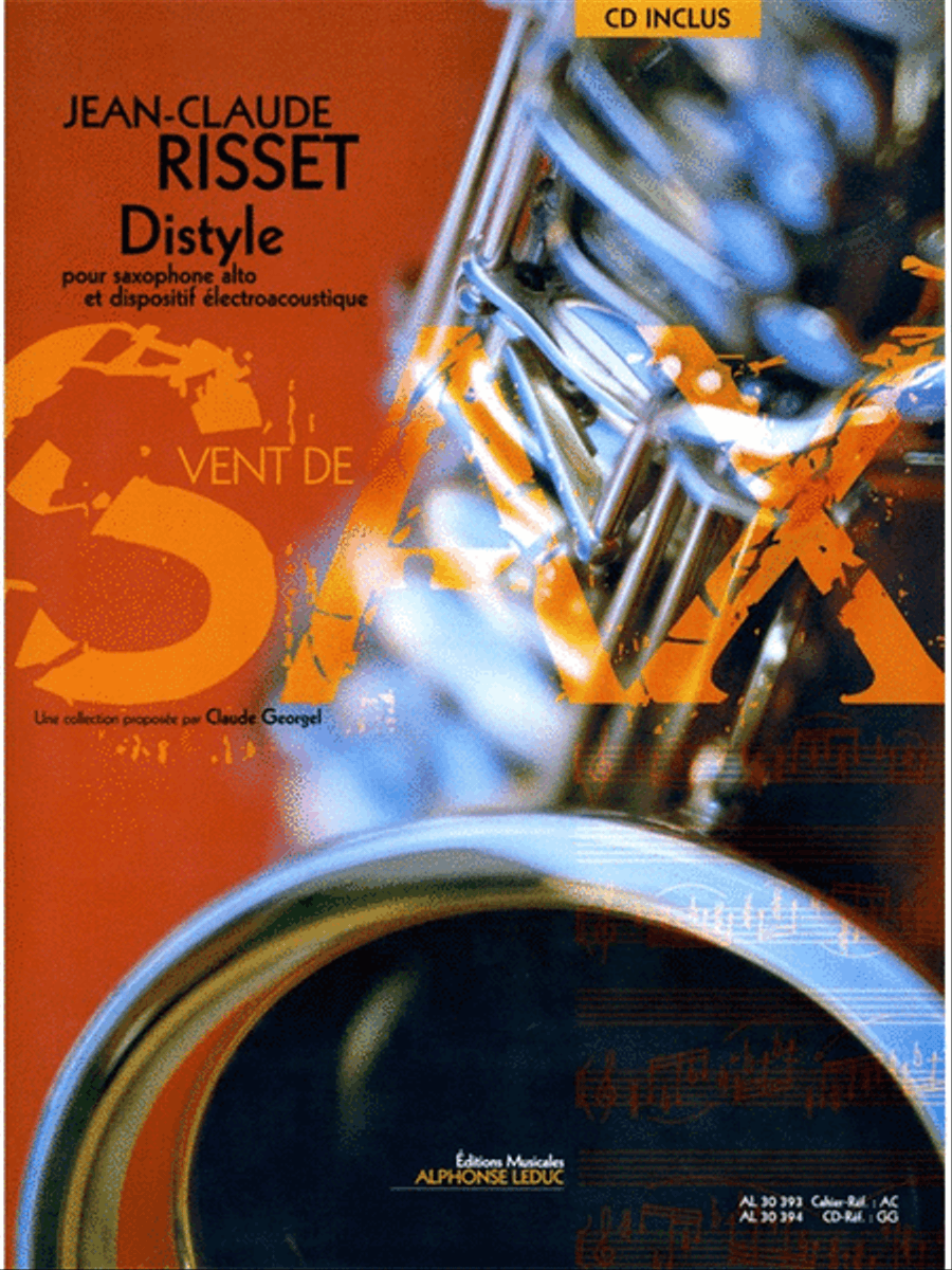 Risset Jean Claude Distyle (georgel) Alto Saxophone Book/cd Al30394