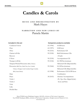 Book cover for Candles and Carols - Orchestral Score and Parts