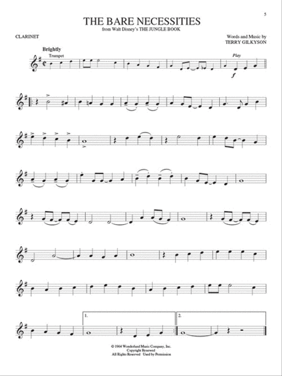 Disney Greats Clarinet Solo scores gallery preview page 4