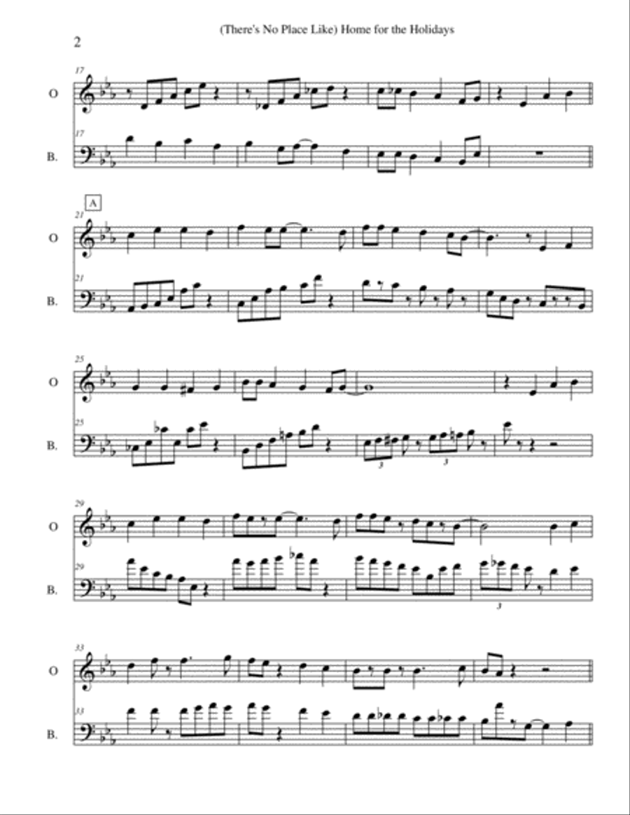 (There's No Place Like) Home For The Holidays Woodwind Duet scores gallery preview page 2