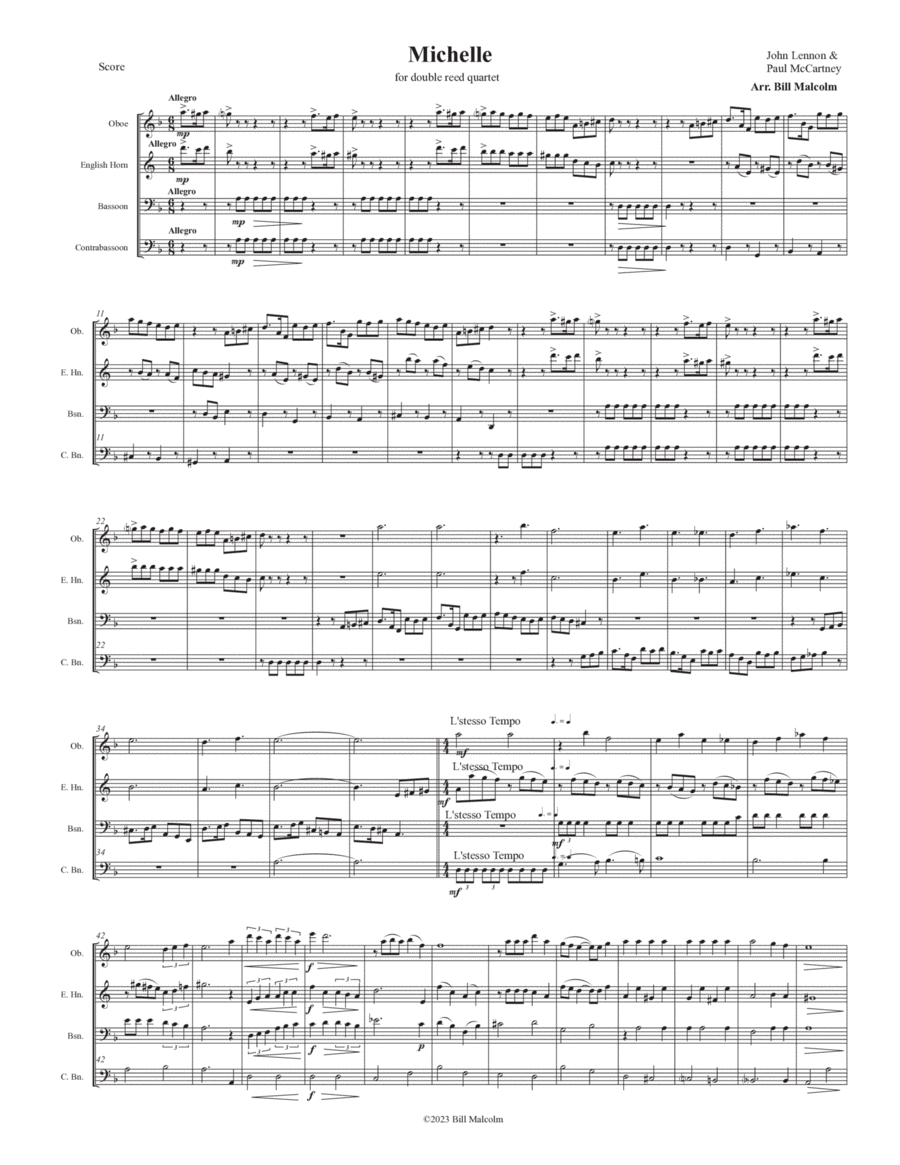 Michelle Woodwind Ensemble scores gallery preview page 1