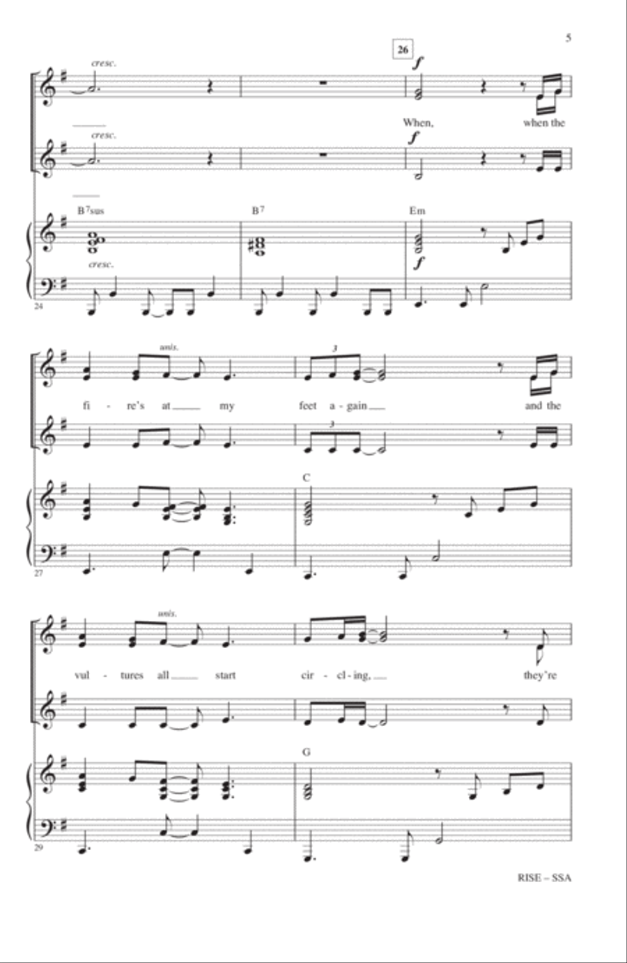 Rise (arr. Mac Huff) SSA scores gallery preview page 4