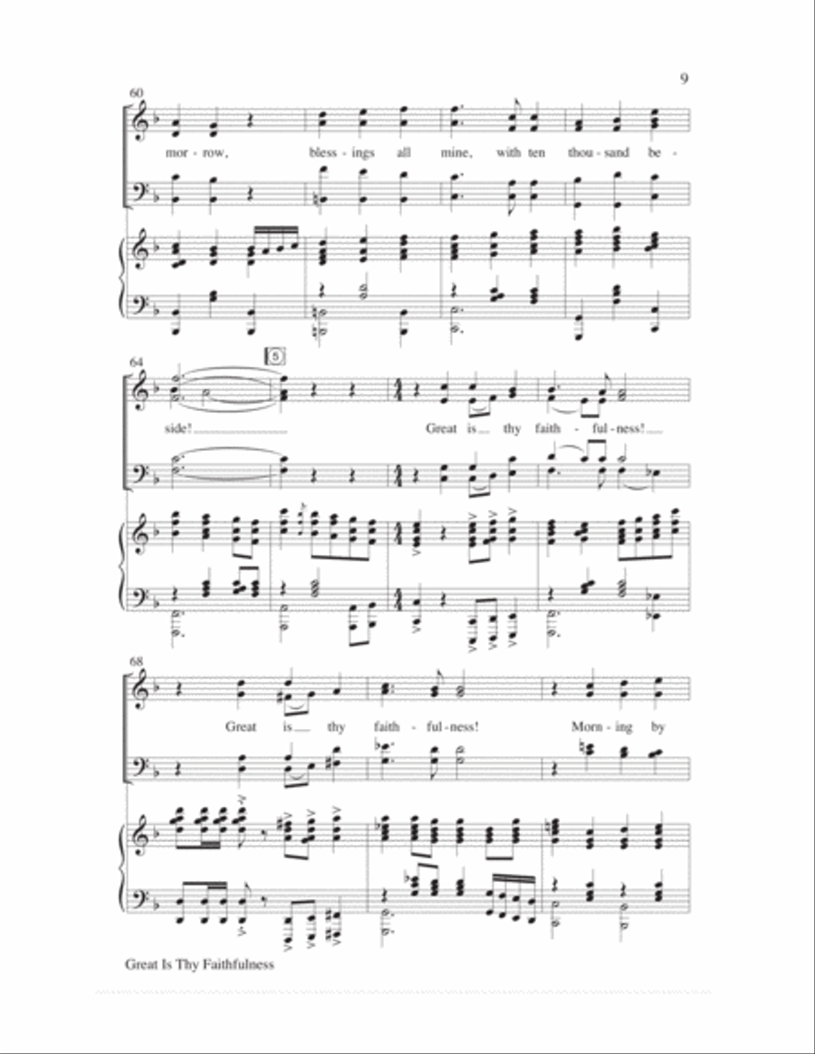 Great Is Thy Faithfulness 4-Part scores gallery preview page 9