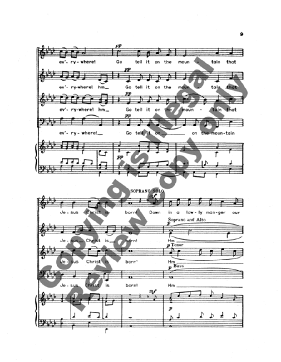 Go Tell It on the Mountain 4-Part scores gallery preview page 11