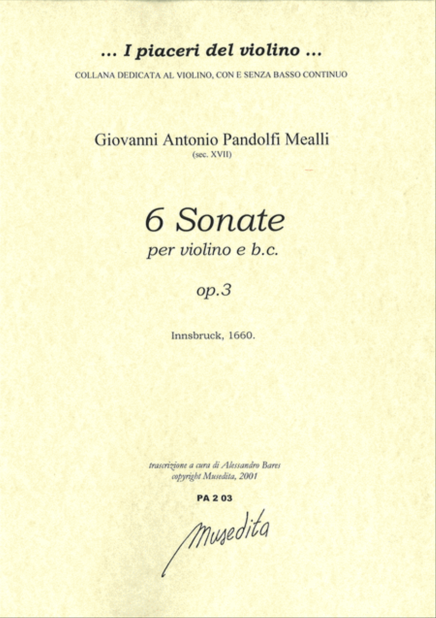 Sonate op.3 (Innsbruck, 1660) Violin scores gallery preview page 1