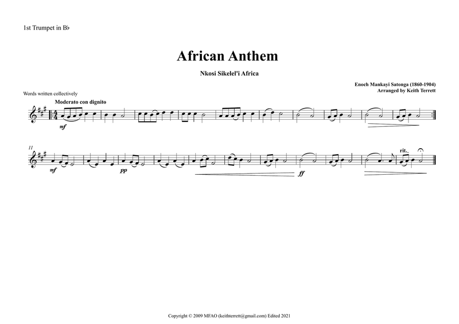 African Union Anthem (Let us All Celebrate & Unite) for Brass Quintet Brass Quintet scores gallery preview page 3
