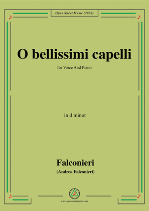 Book cover for Falconieri-O bellissimi capelli,in d minor,for Voice and Piano