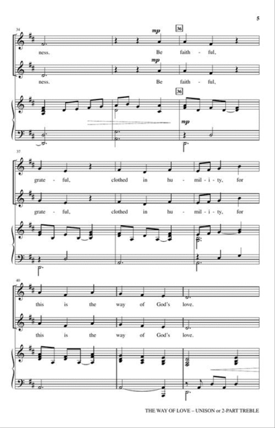 The Way of Love Unison Choir scores gallery preview page 4