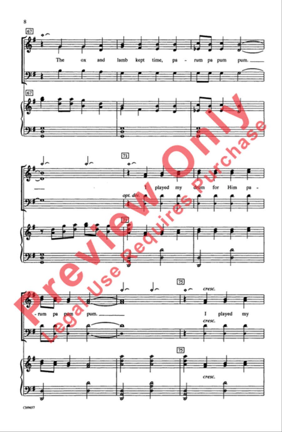 The Little Drummer Boy 3-Part scores gallery preview page 8