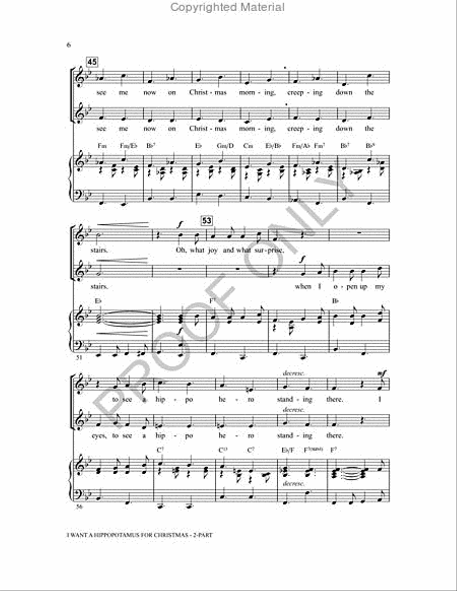 I Want a Hippopotamus for Christmas 2-Part scores gallery preview page 6