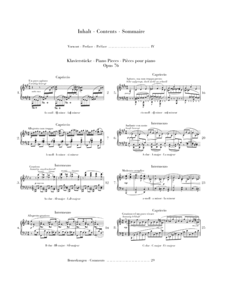 Piano Pieces Op. 76 Nos. 1-8