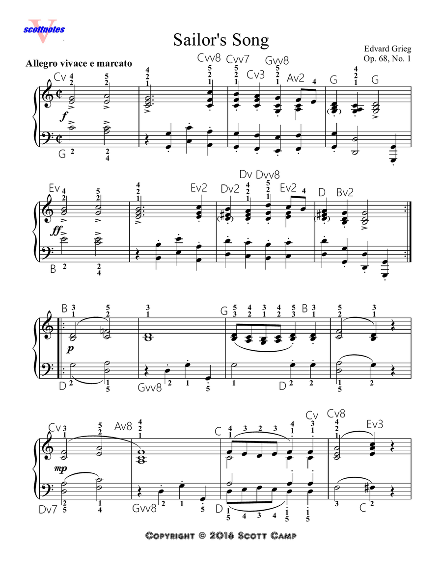Sailor's Song, Op. 68, No. 1 Piano Method scores gallery preview page 1