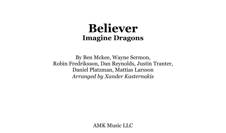 Believer Marching Band scores gallery preview page 1