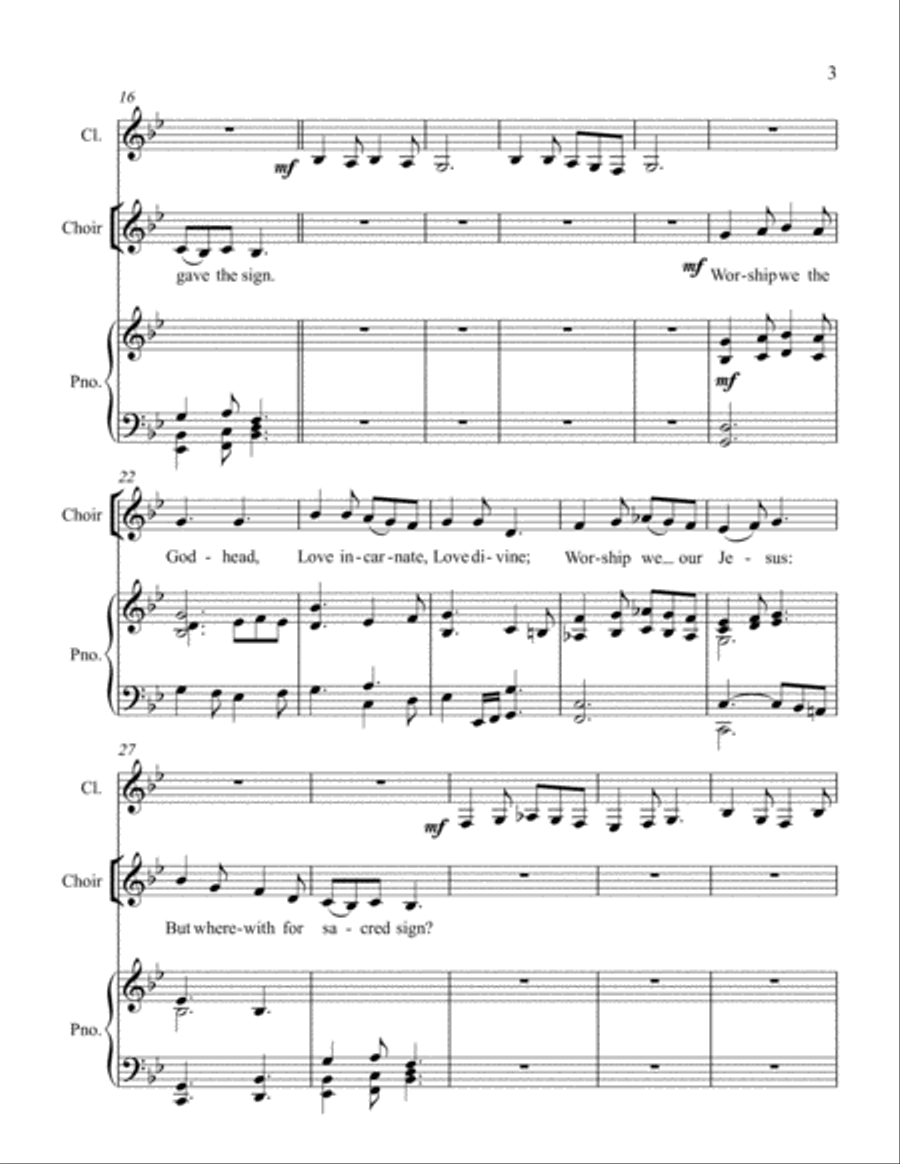Love Came Down at Christmas Unison Choir scores gallery preview page 3