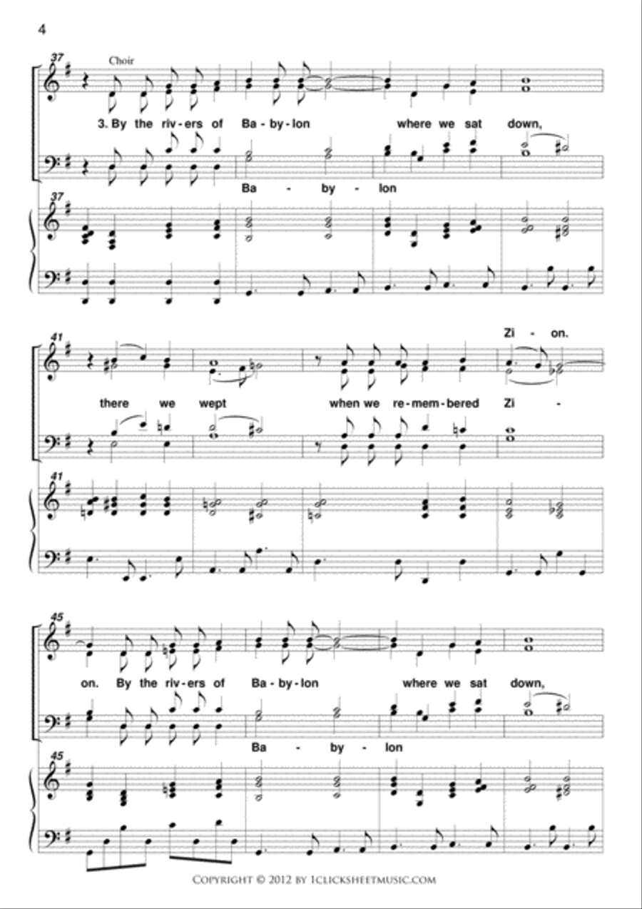 By the Rivers of Babylon 4-Part scores gallery preview page 4
