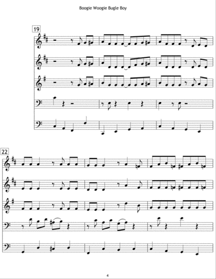 Boogie Woogie Bugle Boy School and Community scores gallery preview page 4
