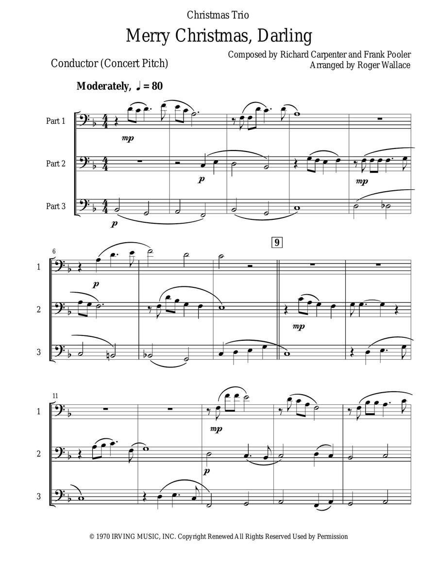 Darling, Merry Christmas Trombone Trio scores gallery preview page 2