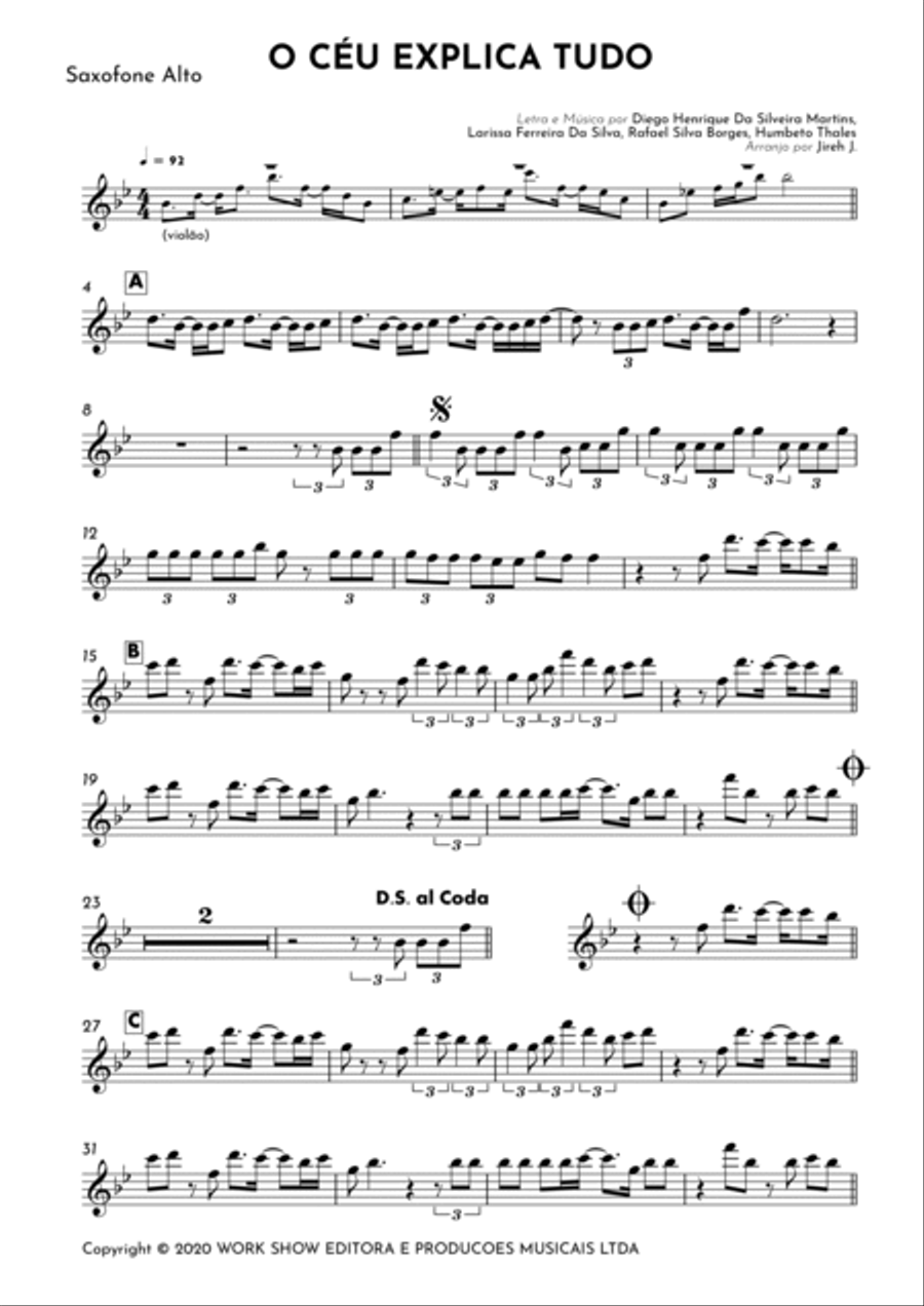O Ceu Explica Tudo O Ceu Explica Tudo Alto Saxophone scores gallery preview page 2