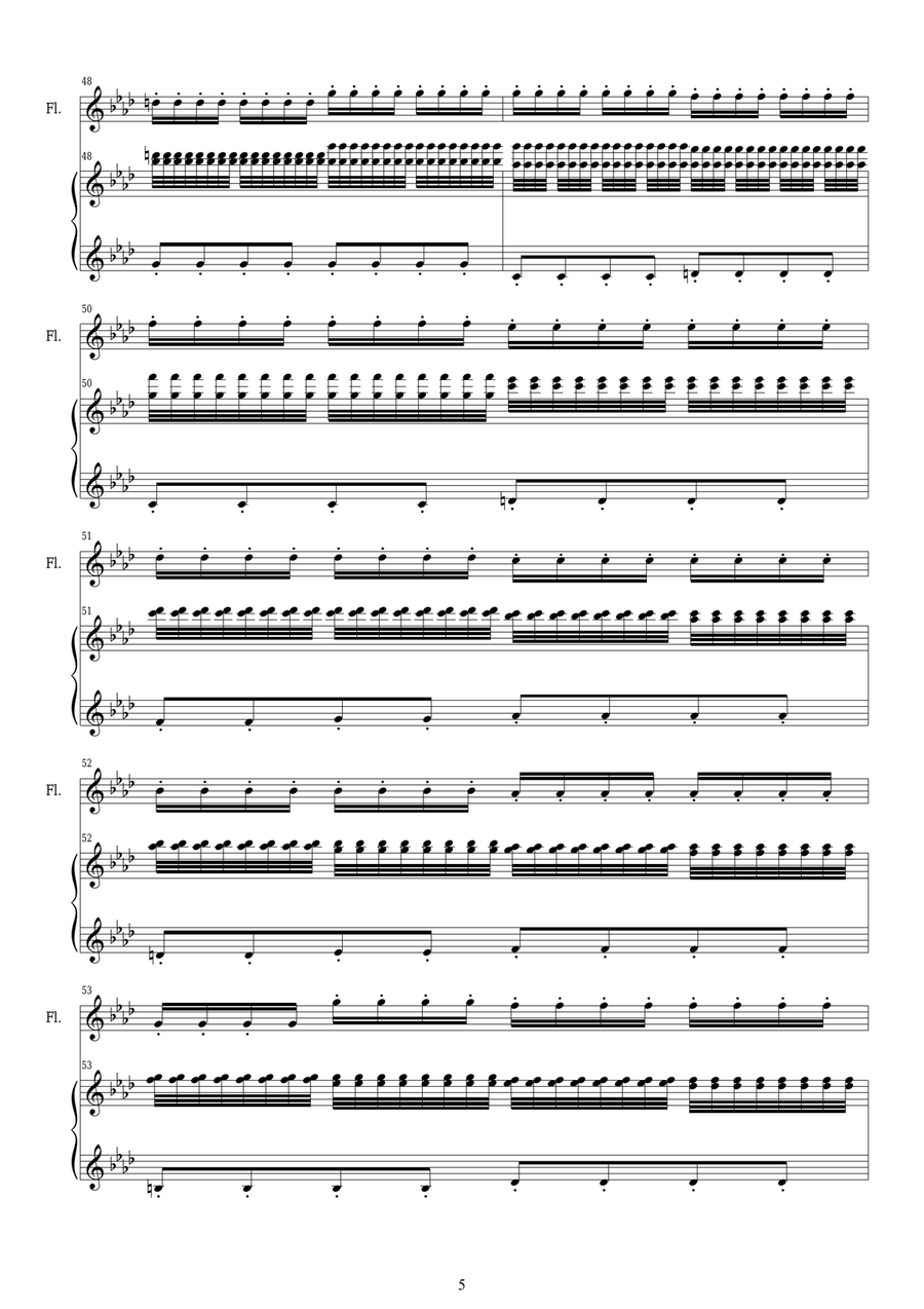 Vivaldi - Concerto in F minor 'Winter' RV 297 Op.8 No.4 Flute and Piano Flute Solo scores gallery preview page 5