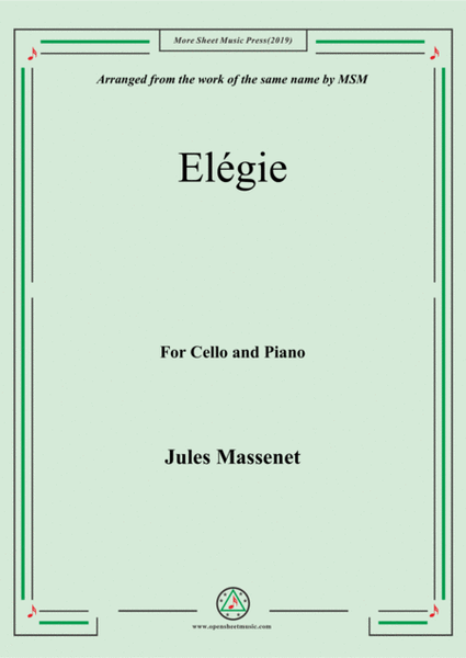 Massenet-Elégie, for Cello and Piano image number null