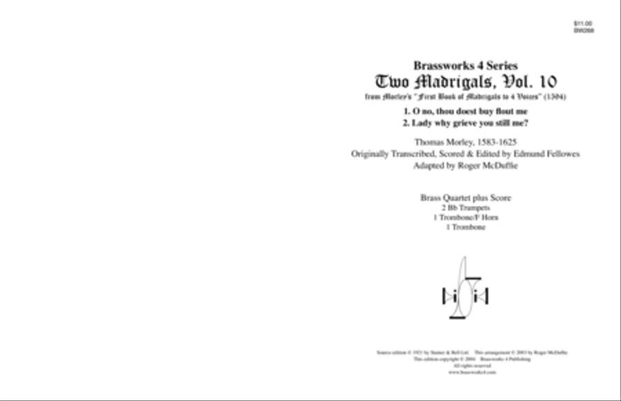 2 Madrigals, Vol.10 2 Madrigals, Vol.10 Brass Quartet scores gallery preview page 1