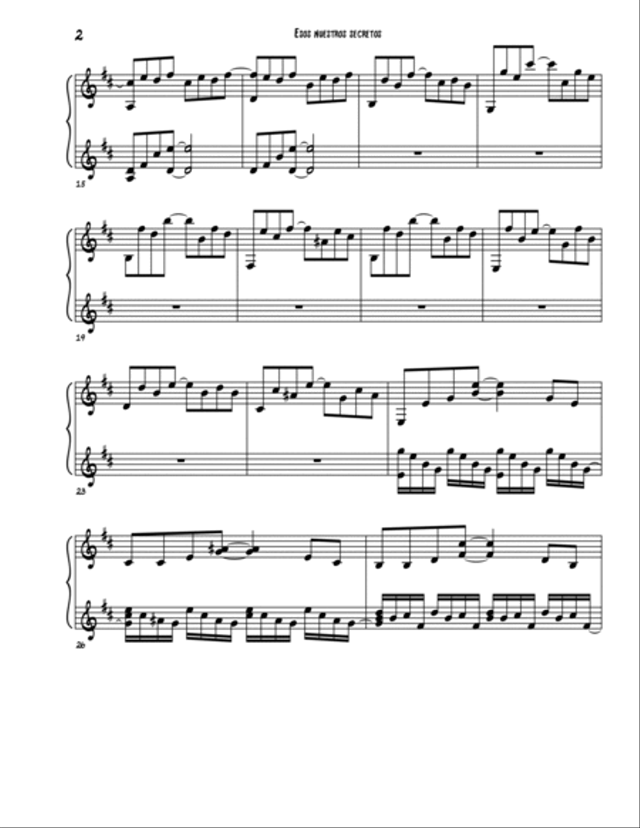 ESOS NUESTROS SECRETOS ESOS NUESTROS SECRETOS Guitar Solo scores gallery preview page 2