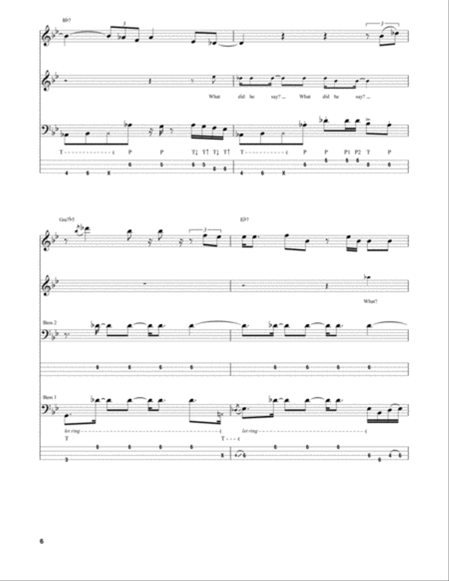 What Did He Say Guitar Tablature scores gallery preview page 6