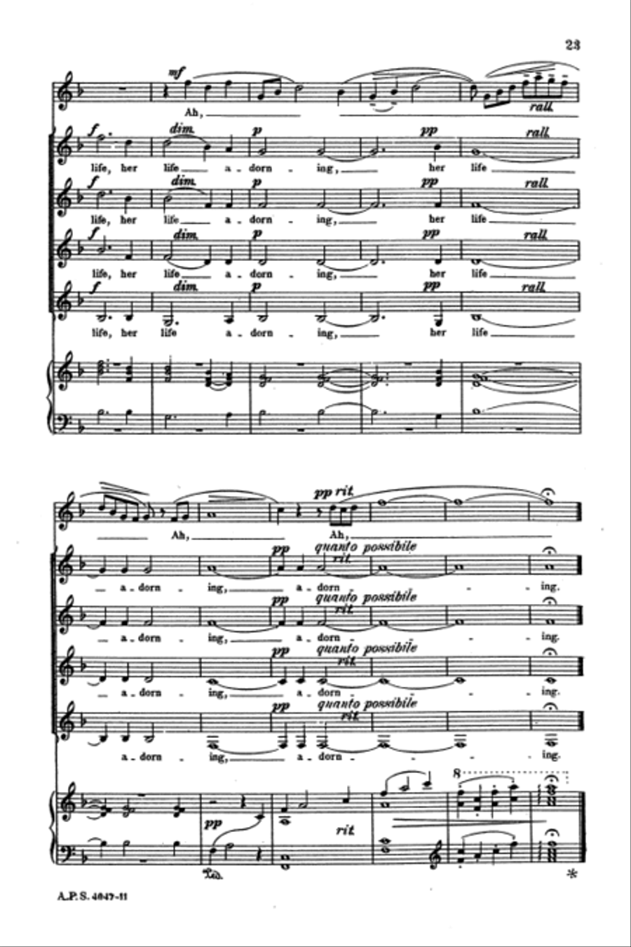 The Rose of Avontown, Op. 30 SSAA scores gallery preview page 23