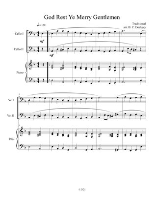 Book cover for God Rest Ye Merry Gentlemen (Cello Duet) with optional piano accompaniment