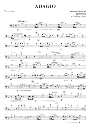 Book cover for Albinoni's Adagio for Trombone and Piano