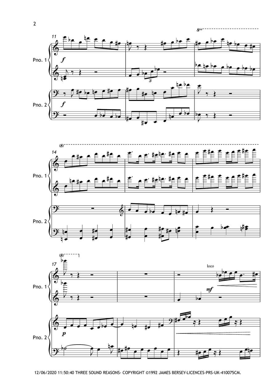 Three Sound Reasons (3rd mov.) for Piano Duet 1 Piano, 4-Hands scores gallery preview page 4