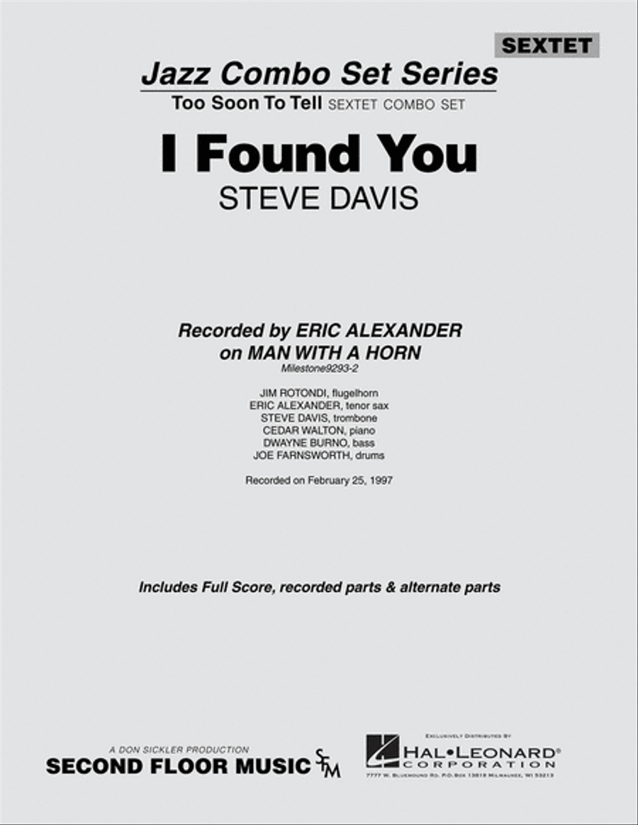 I Found You Jazz Ensemble scores gallery preview page 1
