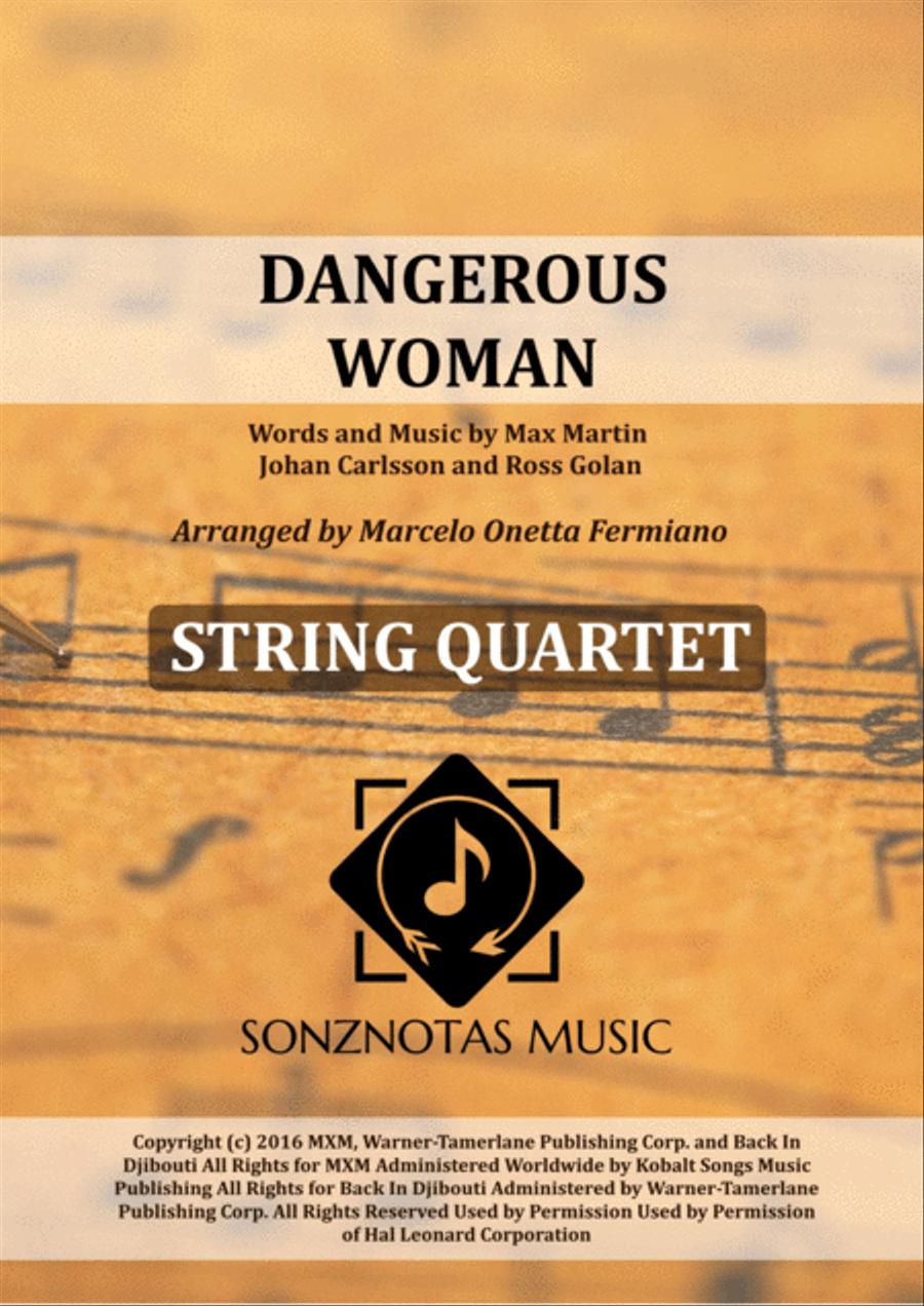 Dangerous Woman String Quartet scores gallery preview page 1