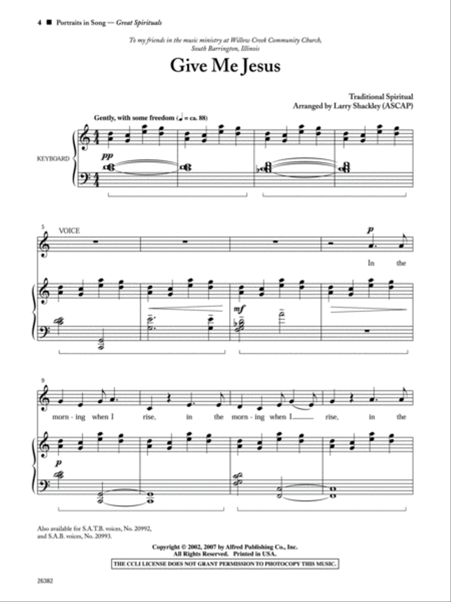 Great Spirituals (Portraits in Song) Voice scores gallery preview page 4
