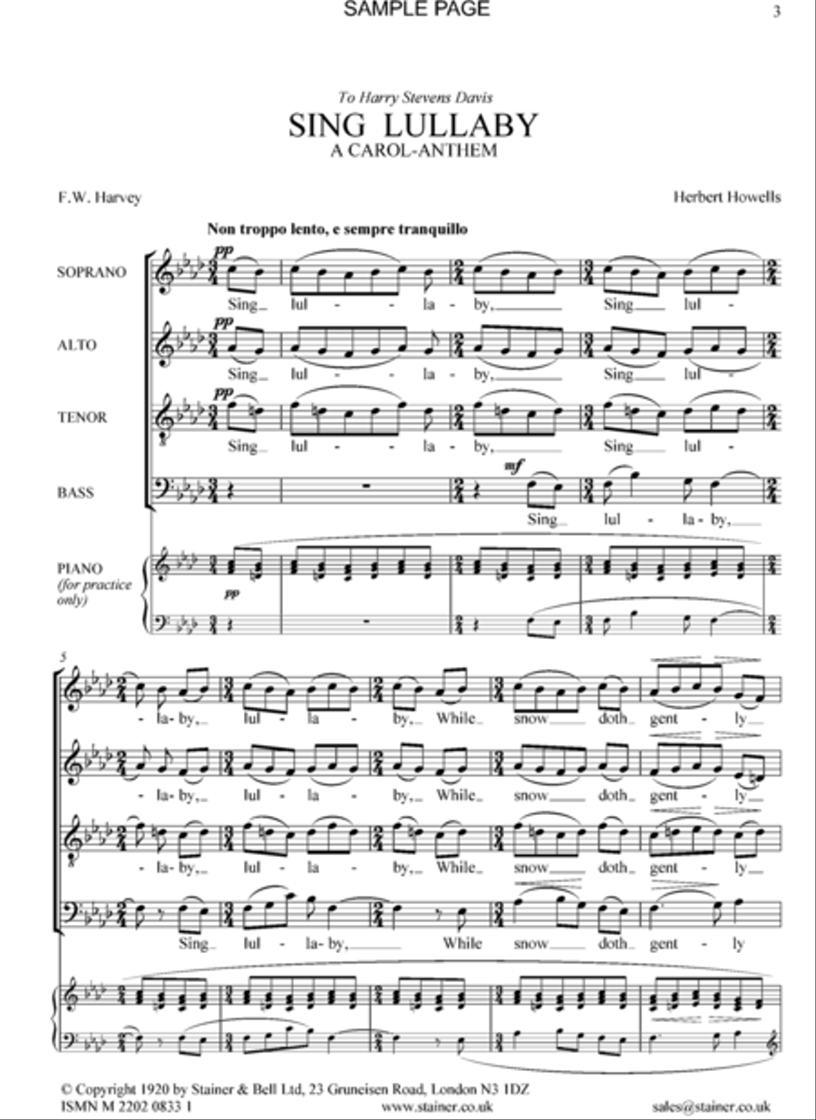 Sing Lullaby Sing Lullaby 4-Part scores gallery preview page 2