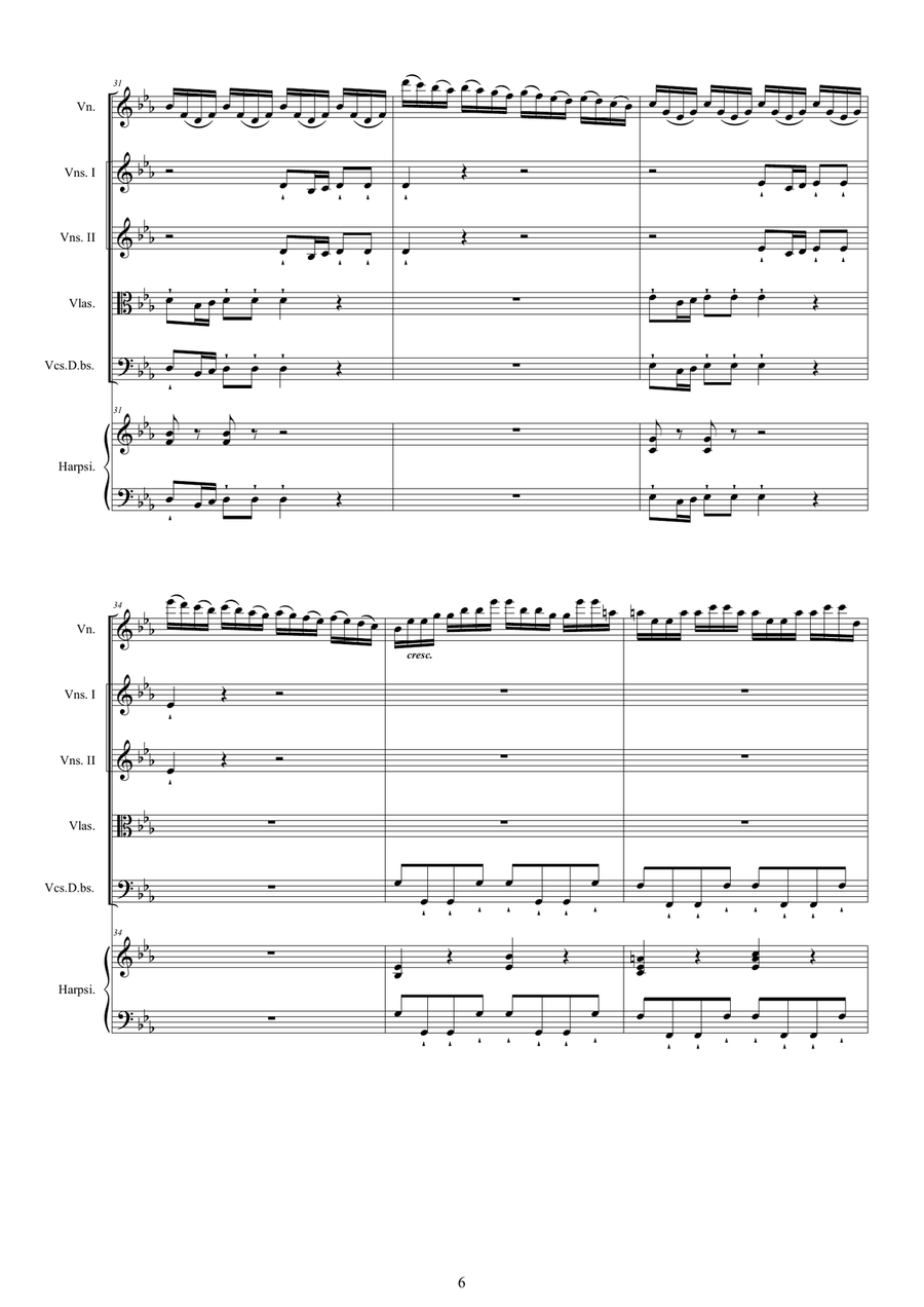 Vivaldi - Concerto No.5 in E flat - La tempesta di mare - RV 253 Op.8 for Violin, Strings and Contin Chamber Orchestra scores gallery preview page 6