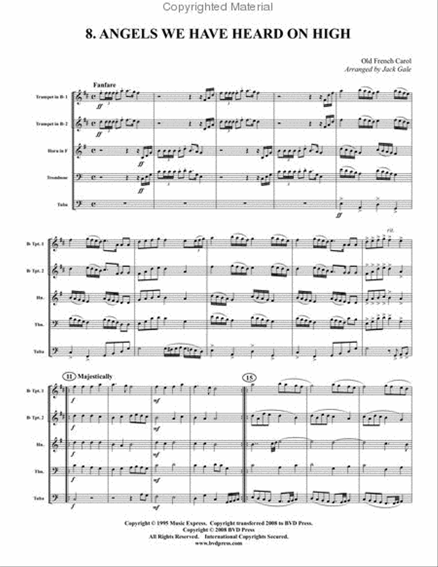 Twelve Christmas Carols Brass Quintet scores gallery preview page 9