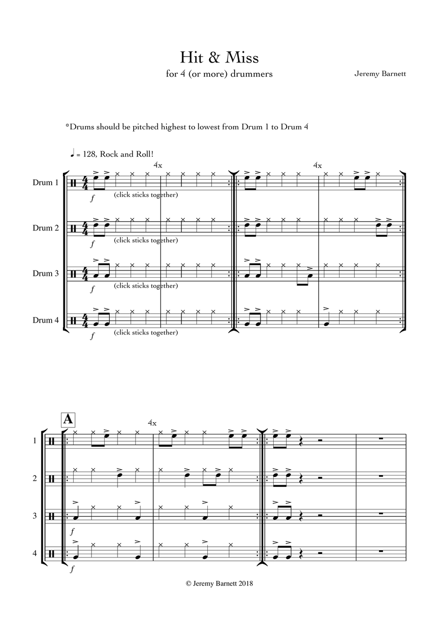Hit & Miss Percussion Ensemble scores gallery preview page 1